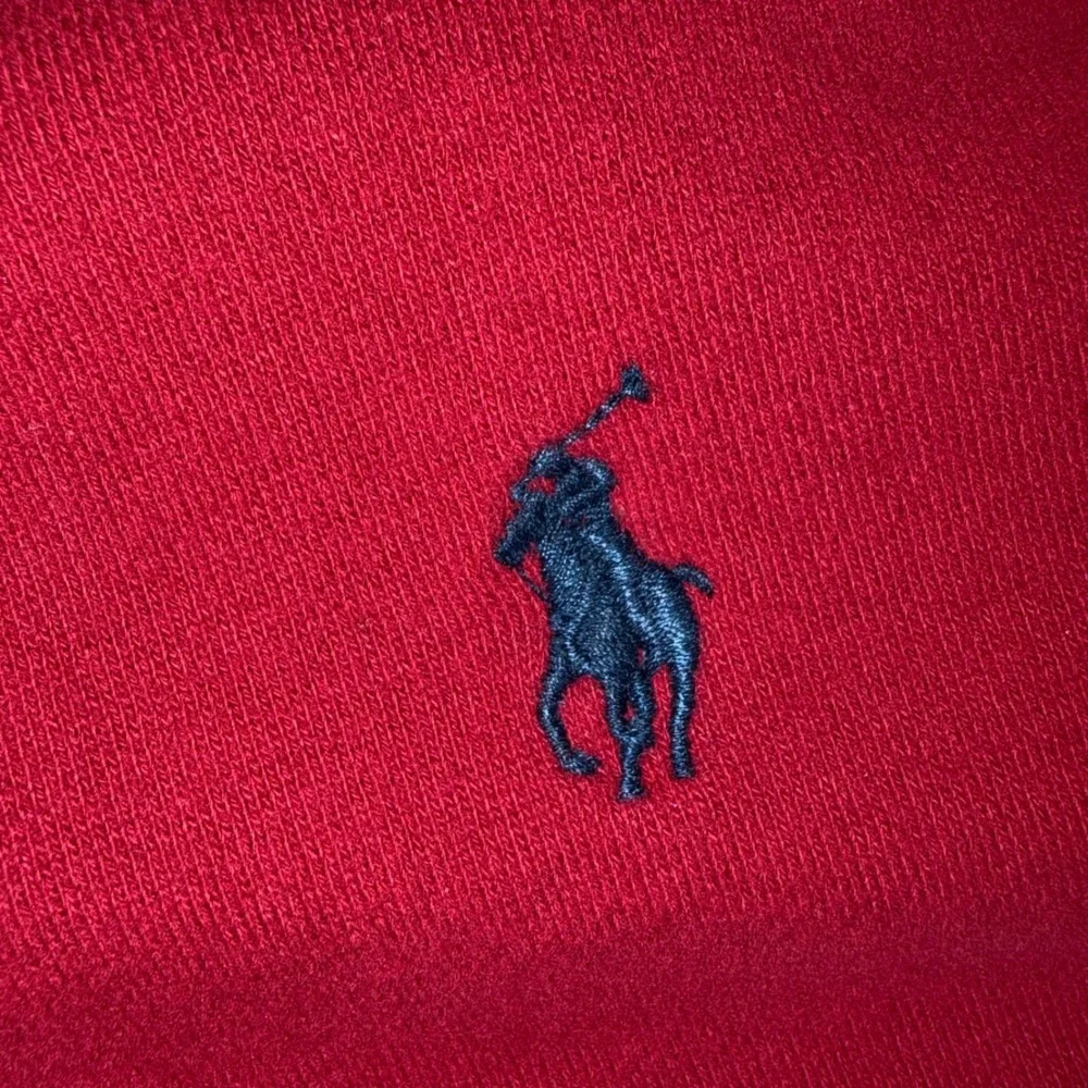 Polo Ralph Lauren Mens XL Red Striped Long Sleeve Rugby Shirt Fleece Pony Logo